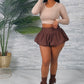 Sexy Brown Bubble Skirt