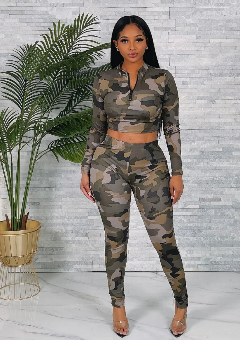 Camo print legging set