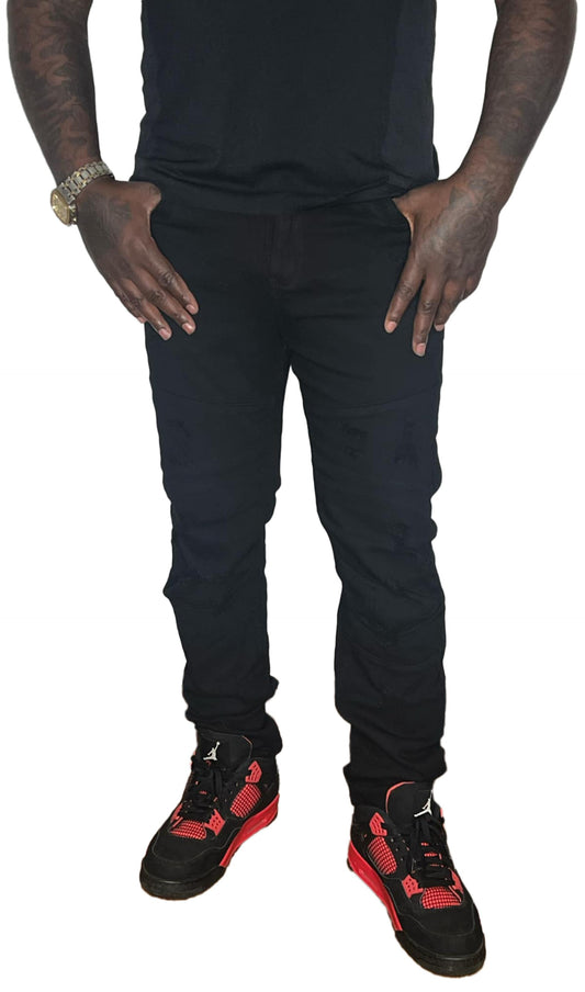 BLIND TRUST BLACK DISTRESSED JEANS