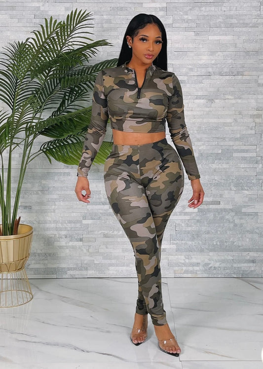 Camo print legging set