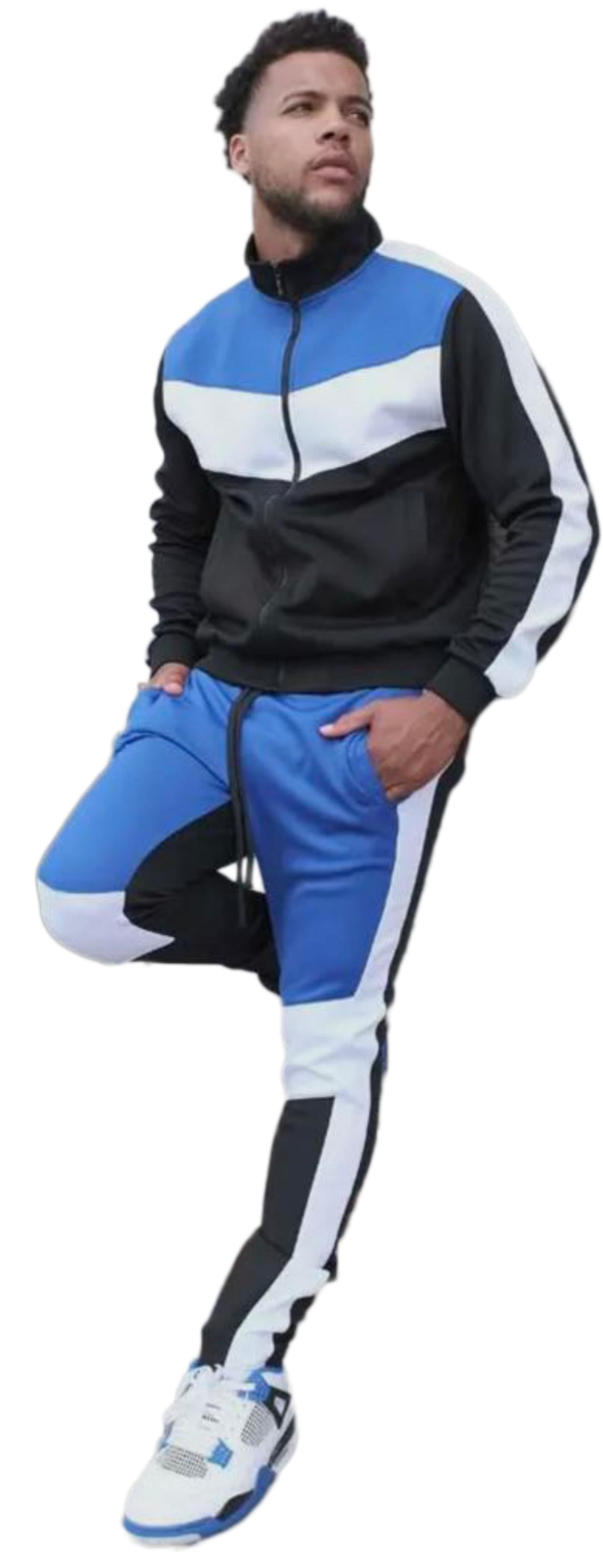 BLACK & BLUE FASHION TRACK SUIT