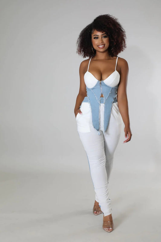 Diva crop top two toned Pant Set