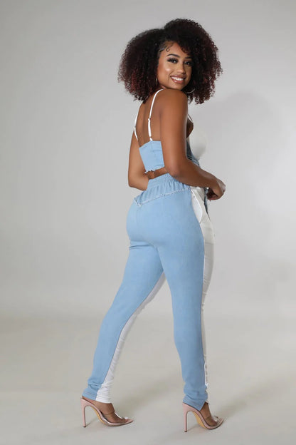 Diva crop top two toned Pant Set